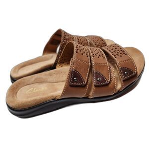 Clarks Kitly Walk Sandals Women's 6.5 Wide Tan